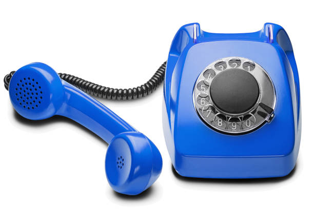 istock landline blue  phone on a isolated white background 647823826