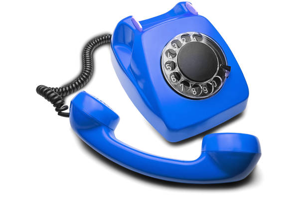 istock landline blue  phone on a isolated white background 647823828