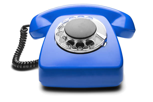 istock landline blue  phone on a isolated white background 647823834