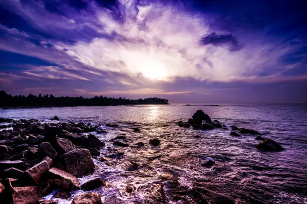 Photo of fantastic sunset on the beach