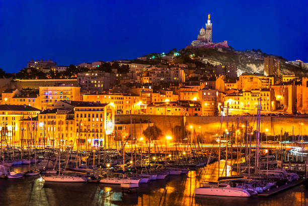 istock The harbor of Marseille at night 647833526