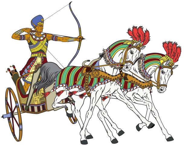 ilustrações, clipart, desenhos animados e ícones de carruagem egípcia - chariot