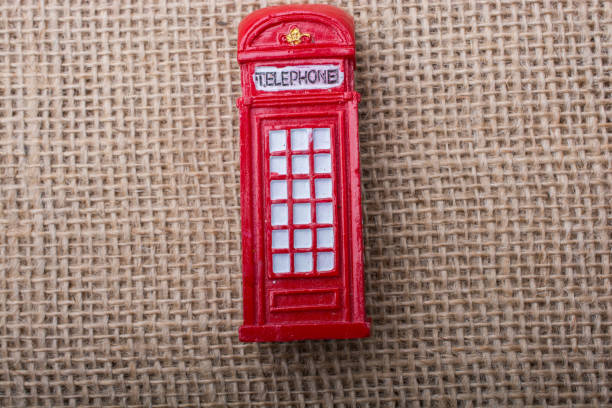 istock Red color phone booth on canvas background 647845998