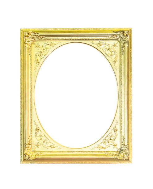 istock Antique golden wooden frame isolated 647864988