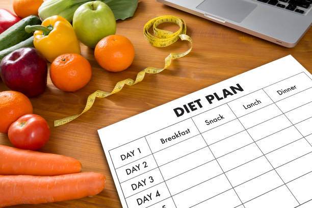 DIET PLAN healthy eating, dieting, slimming and weigh loss concept