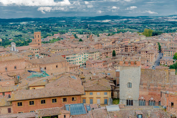 istock Aerial view of a medieval city 647868174
