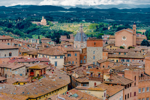 istock Aerial view of a medieval city 647868244