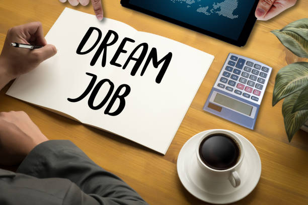 hipster working  dream job occupation career aspiration concept - printer top view imagens e fotografias de stock