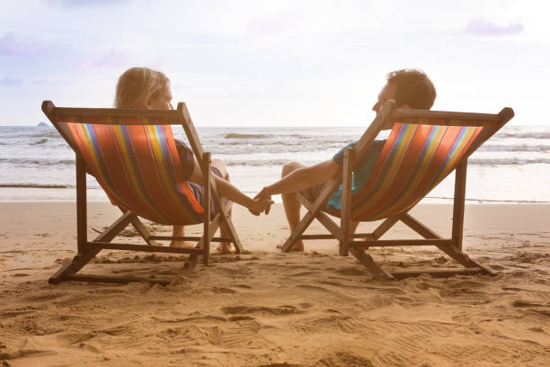 istock Happy romantic honeyamoon vacation in tropical country 647956596