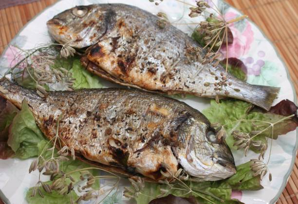 istock Grilled gilthead seabream flavored with fennel seeds 647957230