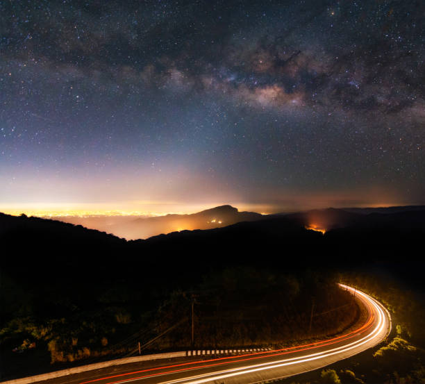 istock milky way before sunrise at Chiangmai province, Thailand 647957384