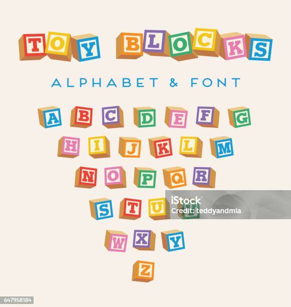 3 D アルファベットのブロックグッズ ベビー ブロック明るい色のフォント - 積み木のベクターアート素材や画像を多数ご用意 - 積み木, 子供, アルファベット