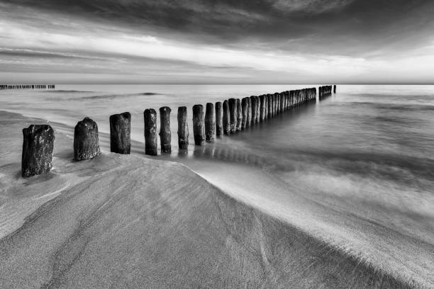 istock Beach Baltic Sea with a breakwater - Poland 647959096