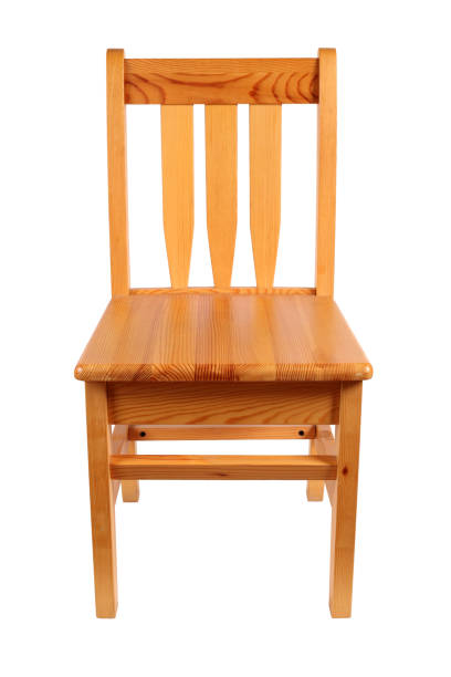 istock Simple, classical wooden chair isolated on white background, studio shot 647962442