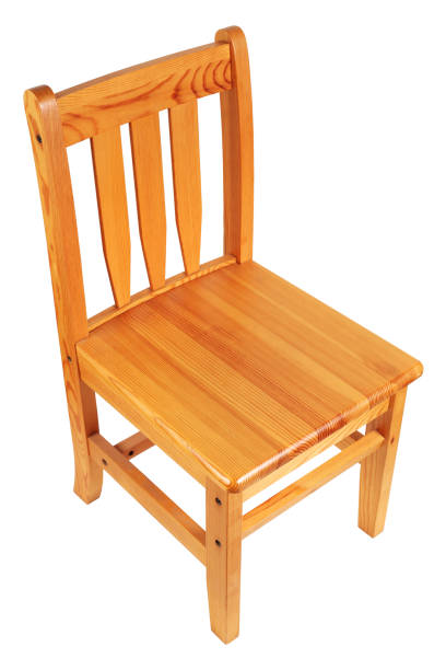 istock Simple, classical wooden chair isolated on white background, studio shot 647962612