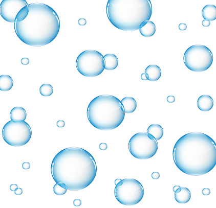 Air Water Bubbles In Blue Color Background On Isolated White Stock ...