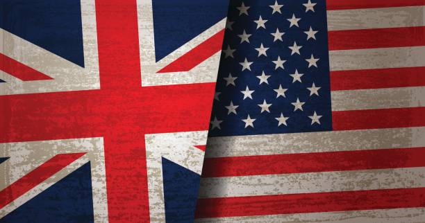 istock USA and United Kingdom flag with grunge texture background 647971794