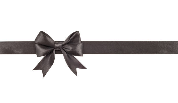 istock black bow on ribbon isolated on white 647975300