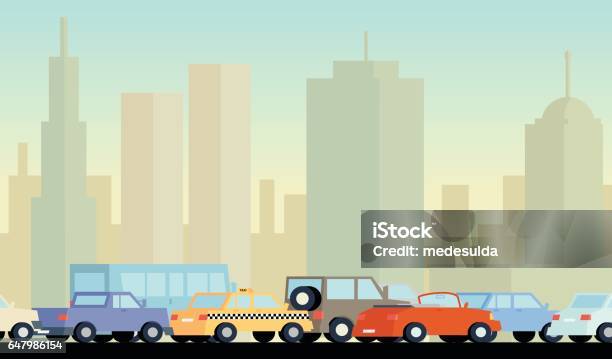 Cars Stock Illustration - Download Image Now - Traffic Jam, Traffic, Transportation