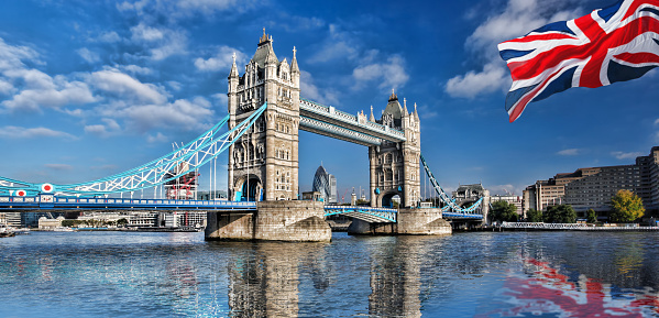 Famous Tower Bridge in London, England, UK