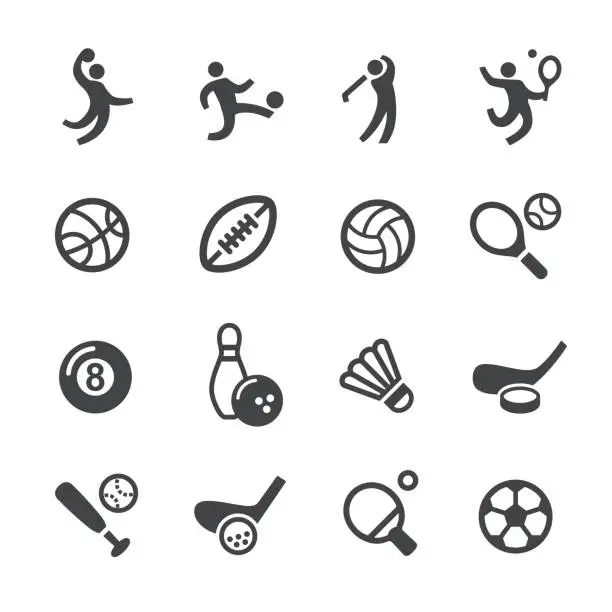 Vector illustration of Ball Games Icons - Acme Series