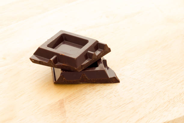 istock Cubes of dark chocolate 648013468