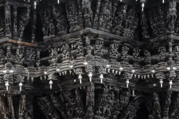 Photo of Closeviewof artworkin Temple chariot, Suchindram,Tamil nadu.