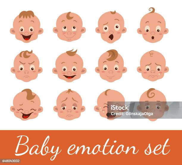 Baby Emotion Set Stock Illustration - Download Image Now - Animal Imitation, Belarus, Confusion