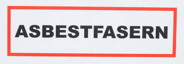 Warning sign asbestos fibres