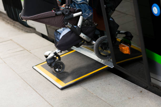 istock Access ramp for disabled persons and babies in a bus 648050902