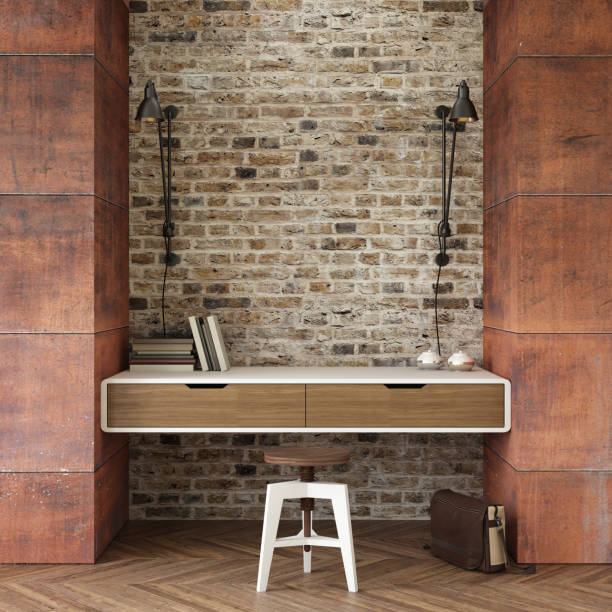 istock interior business office wall with picture frame 648054356