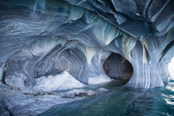 Marble Caves in General Carrera lake, Chile Chico, Patagonia, Chile Marble Caves in General Carrera lake, Chile Chico, Patagonia, Chile marble caves patagonia chile stock pictures, royalty-free photos & images