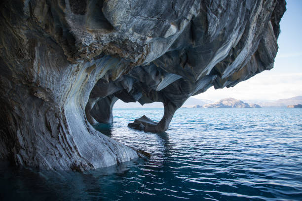 Marble Caves in General Carrera lake, Chile Chico, Patagonia, Chile stock photo
