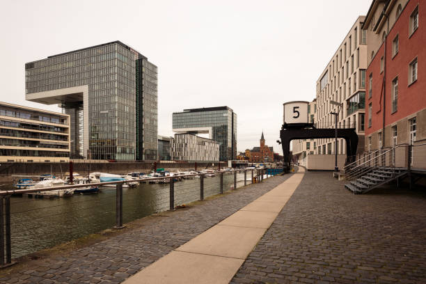 istock Former Dockside Crane At Cologne Marina/ Germany 648055340