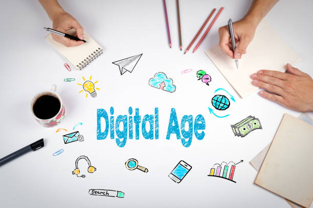 istock Digital Age Concept. The meeting at the white office table 648069006