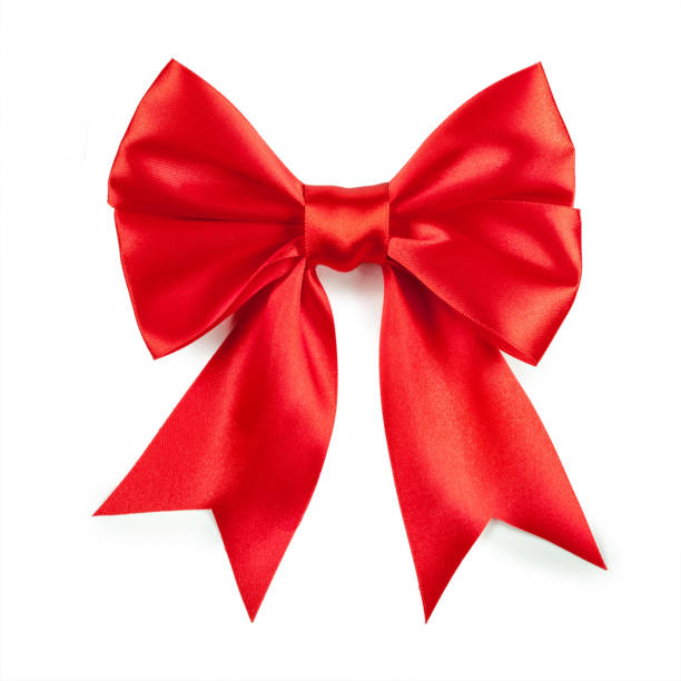 istock Red bow and ribbon isolated on white 648074196
