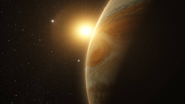 юпитер с красивым восходом солнца - animation стоковые фото и изо�бражения