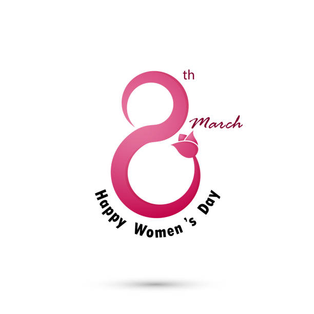 Creative 8 March logo vector design with international women's day icon.Women's day symbol.Minimalistic design for international women's day concept vector art illustration