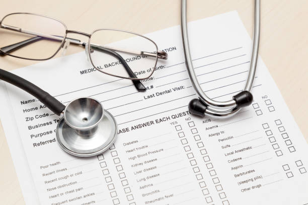 istock Stethoscope on a medical history paper 648088774
