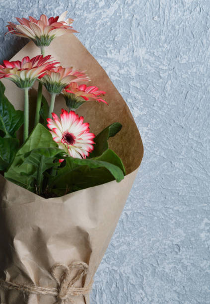 istock Top view of bouquet flowers gerbera 648091602