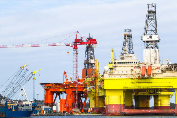 istock Oil platform under maintenance near Bergen, Norway. 648095604