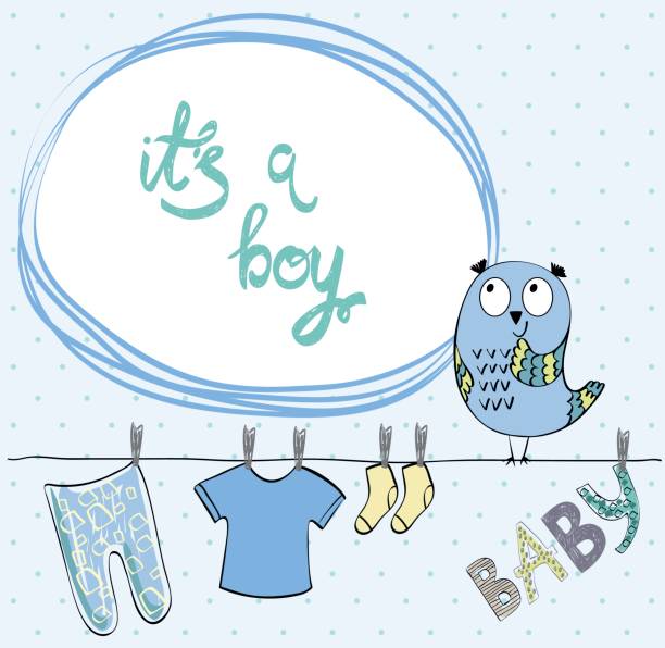 wektor ramka dla niemowląt - baby congratulating toy birthday stock illustrations