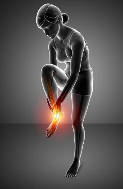 istock Female foot with ankle pain 648098642