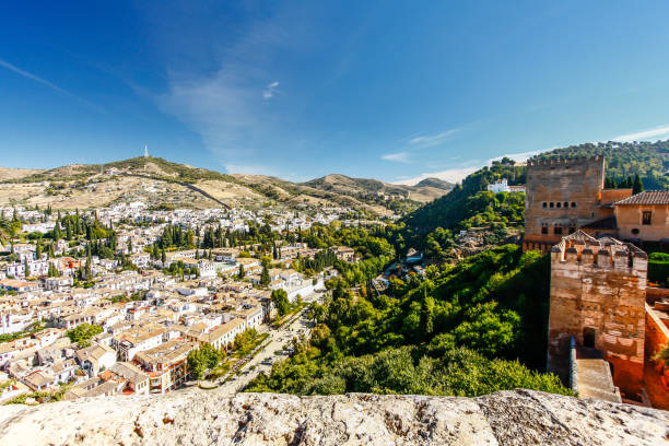 istock Albaicin (Old Muslim quarter) district of Granada seen from  Alhambra 648117778