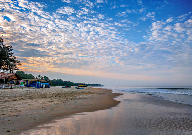 인도, 고아입니다. 콜 바 비치에 이른 아침입니다. - colva beach 뉴스 사진 이미지