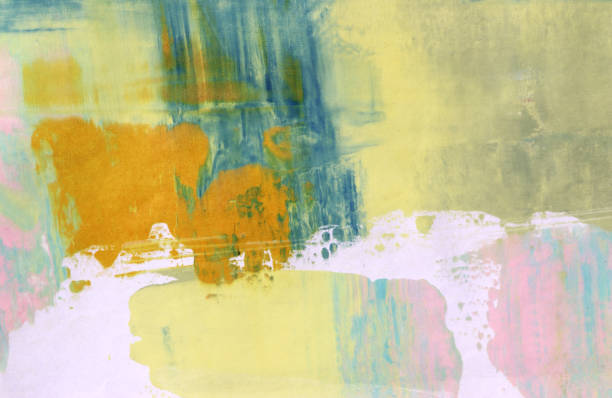 istock Several colors abstract art background. Silk screen on paper. Multicolored background. Modern art. Contemporary art. 648122902
