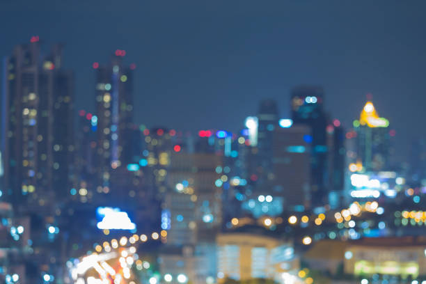 istock Twilight blur light night city downtown 648129538