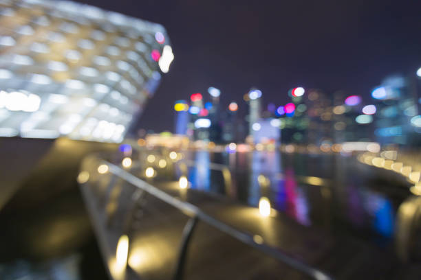 istock Blur bokeh light city business downtown night view 648132788