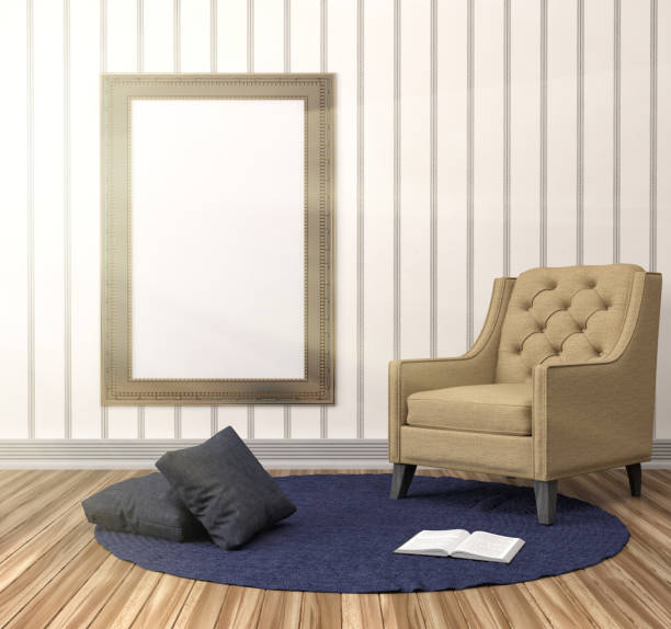 istock mock up poster frame in interior background. 3D Illustration 648136006