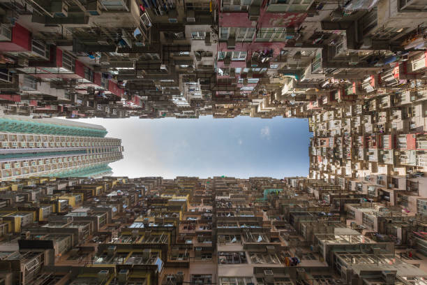 istock Hong Kong city apartment view form bottom 648138964